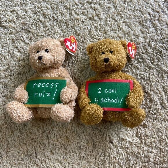 NWT Vtg Boundle Of 2 TY Beanie Babies 6" School Rocks Bears Stuffed Animal - Picture 4 of 13